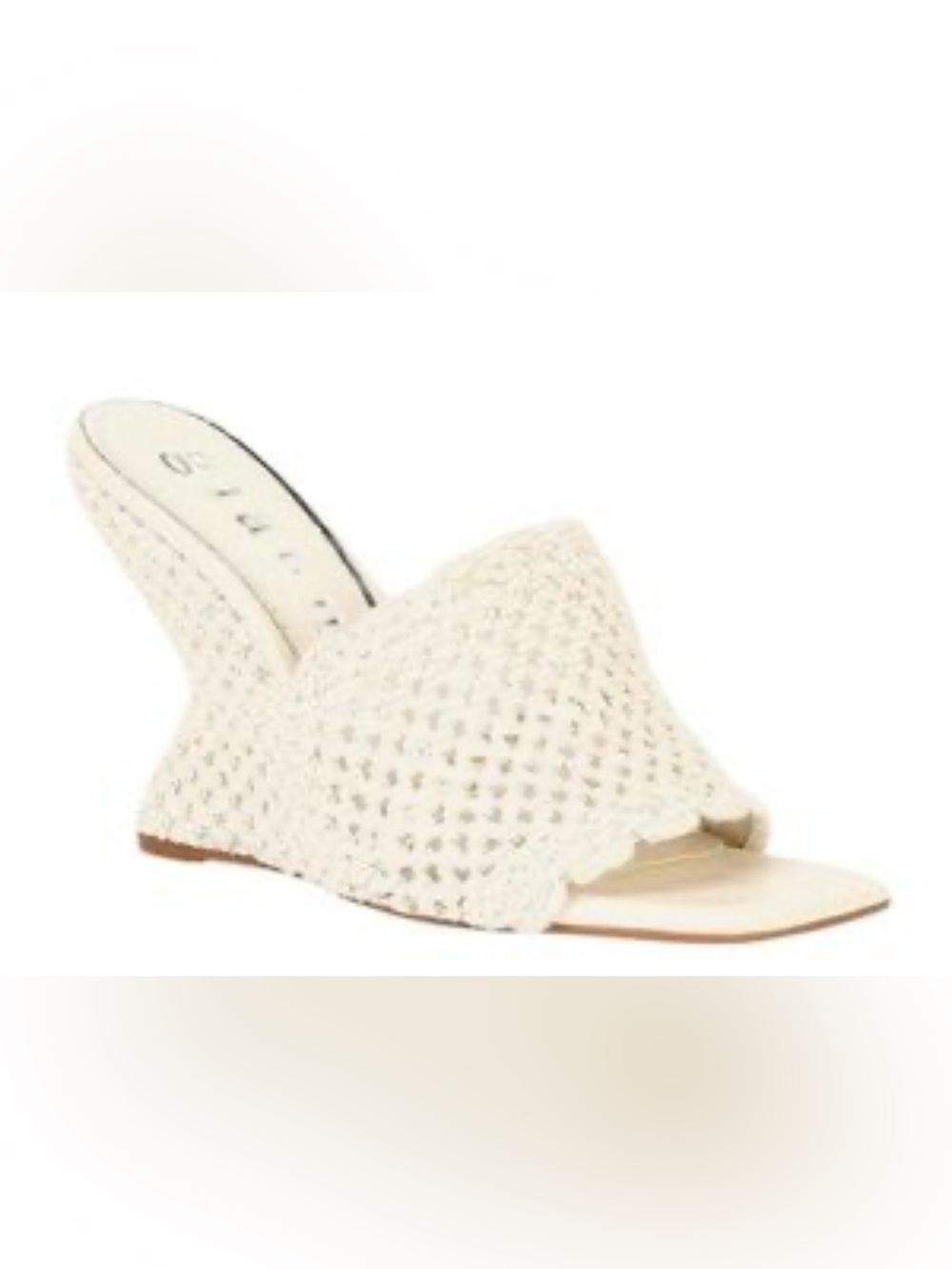 Gianni Bini Regina Crochet Wedge Women's Slide Sandals size & NWOB